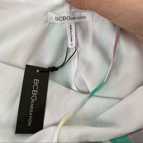 NWT BCBGeneration Stripe Ruffle Dress - Picture 5 of 6